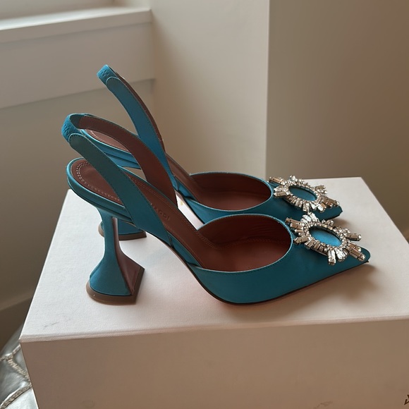 Amina Muaddi Begum Crystal Brooch Slingback - Picture 5 of 14